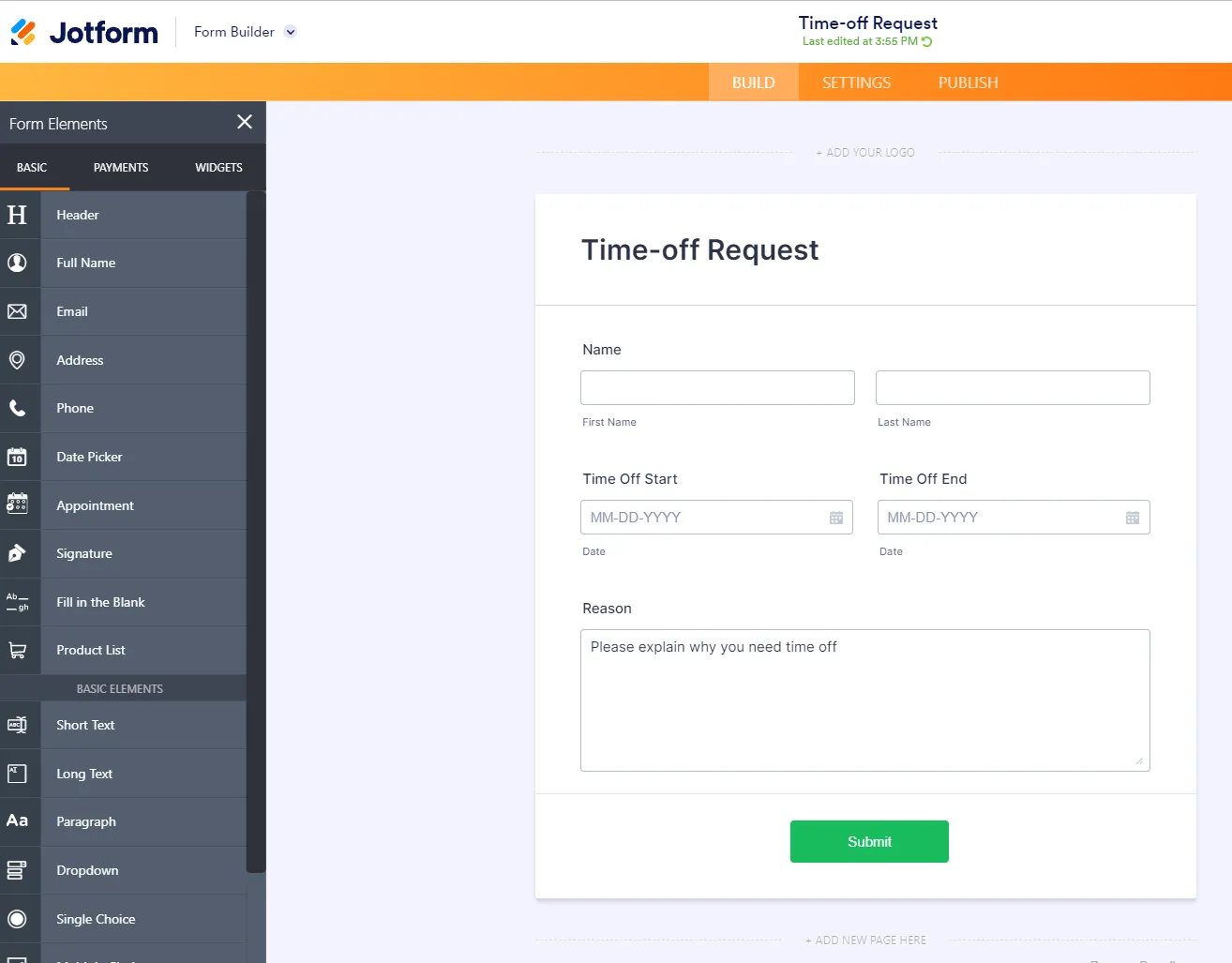 Jotform setup