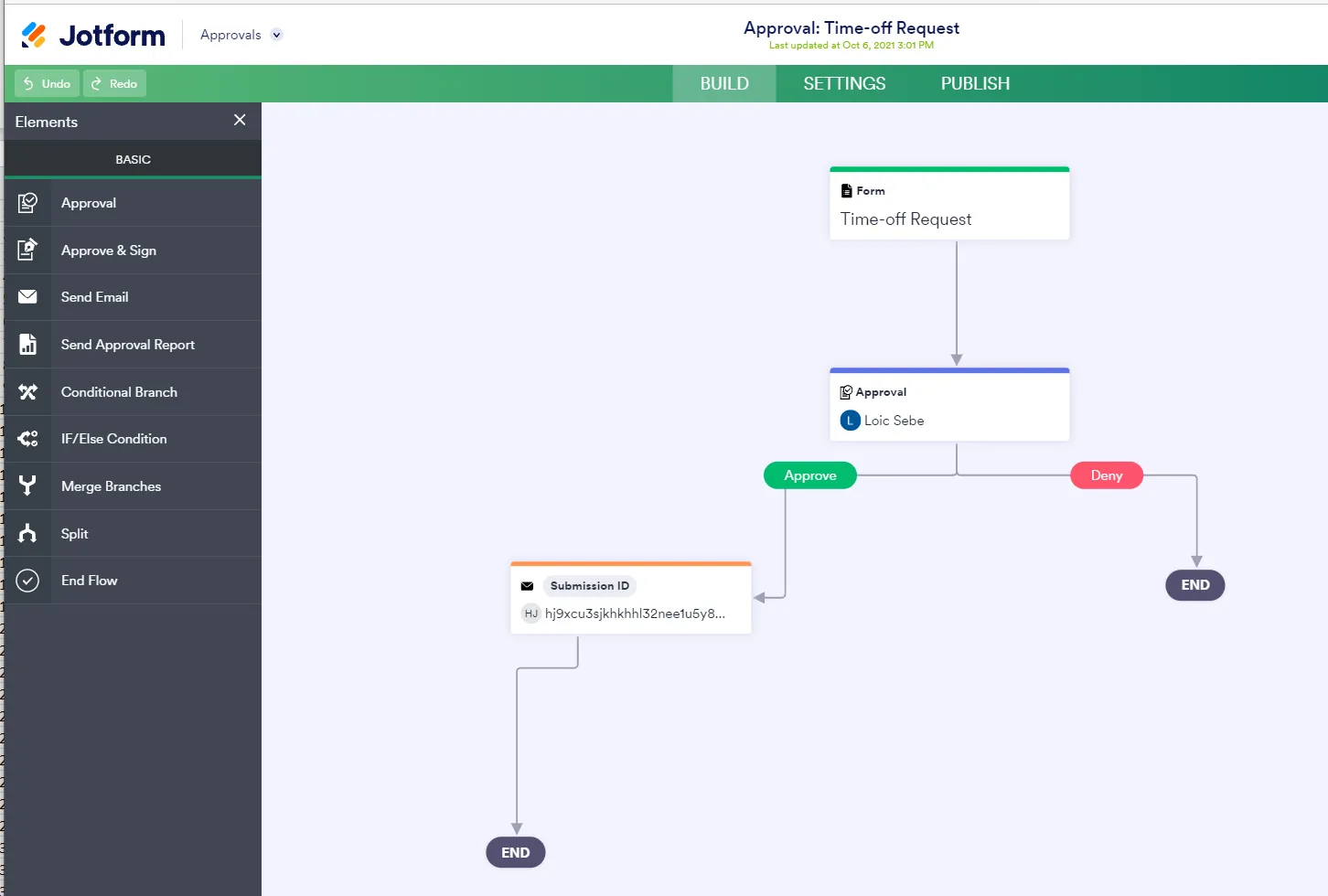 Jotform approval flow