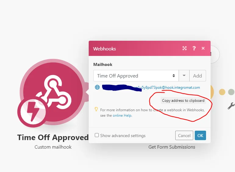Make mailhook setup