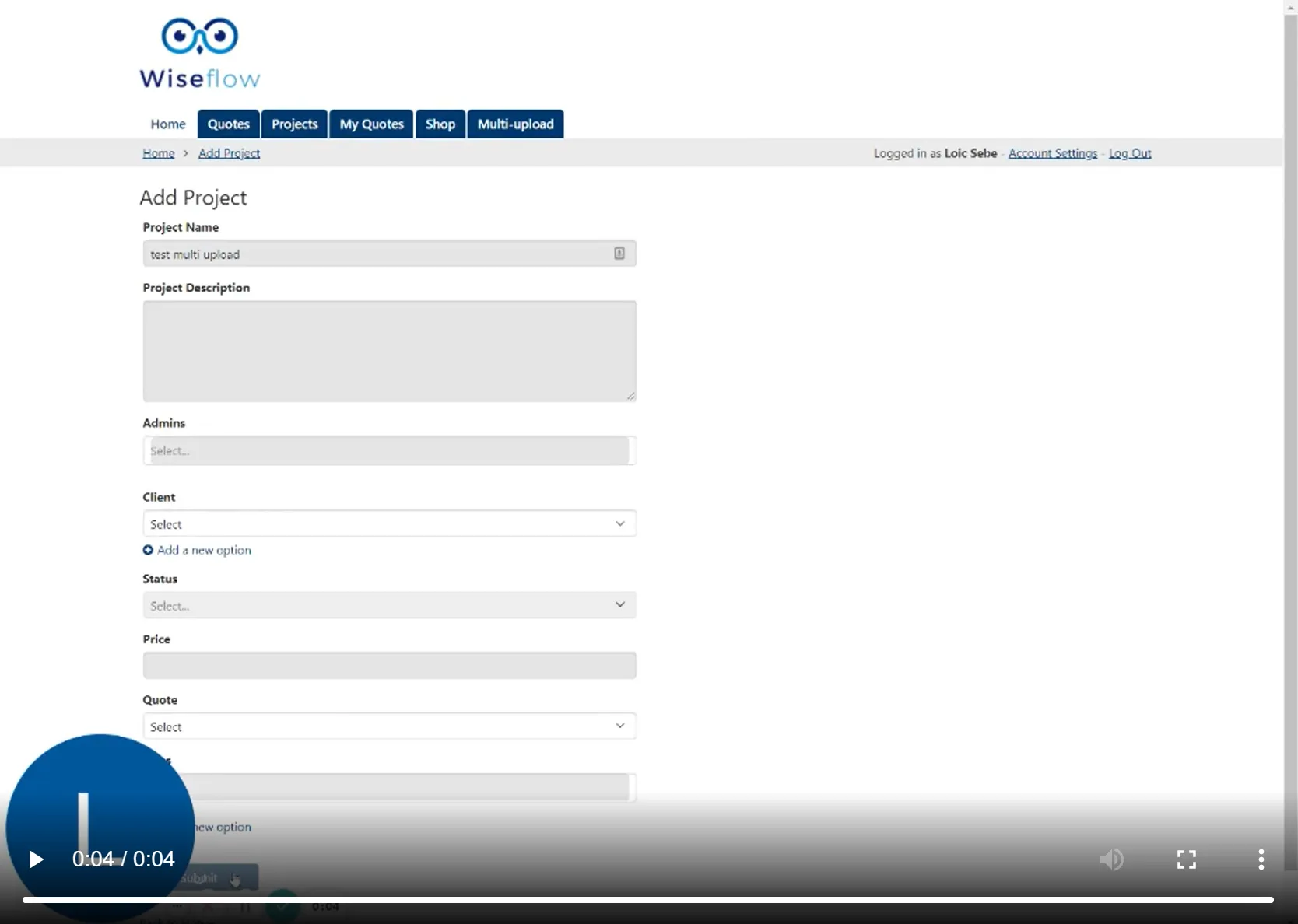 The multiple-upload feature working inside the Knack app