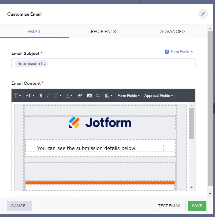 Jotform to Make mailhook setup